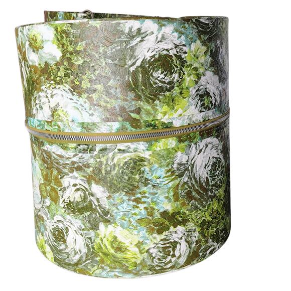 1960s MOD Air-Lander Green Fashion Wig Case Tote Full Zip Around Top Handle GUC - Picture 1 of 14